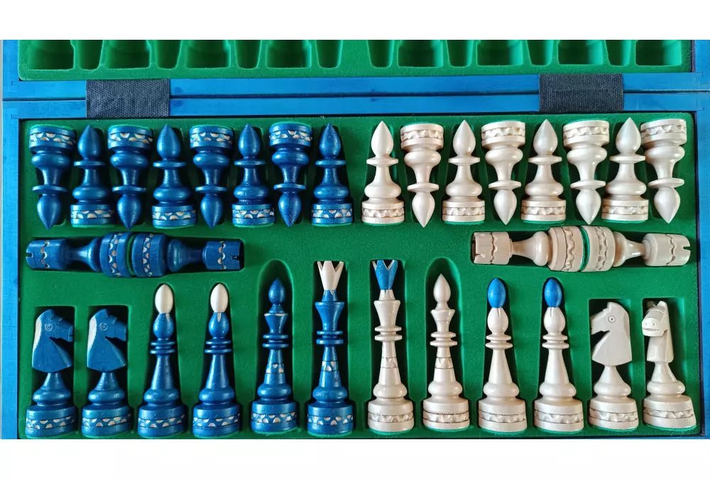 Indian Chess Set Blue